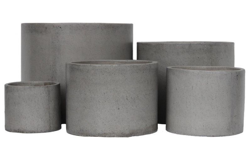 Odesha Cylinder Pot - Grey